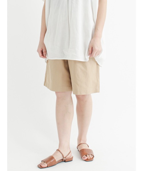 Lugnoncure（ルノンキュール）の「麻調バミューダパンツ（その他パンツ・レディース・オフホワイト/ベージュ/ブラック・ﾌﾘ-）」の3枚目の写真