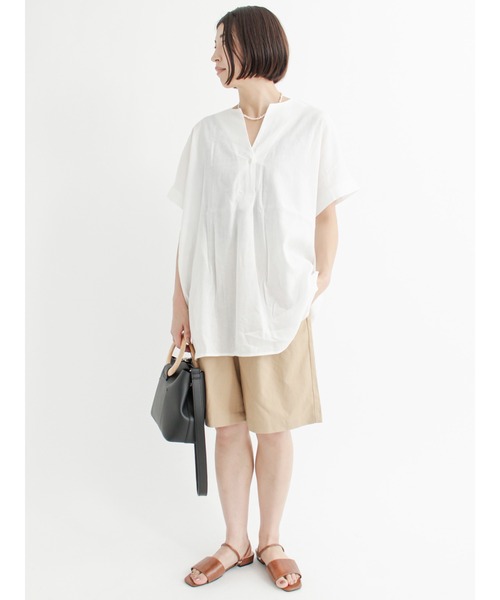 Lugnoncure（ルノンキュール）の「麻調バミューダパンツ（その他パンツ・レディース・オフホワイト/ベージュ/ブラック・ﾌﾘ-）」の11枚目の写真