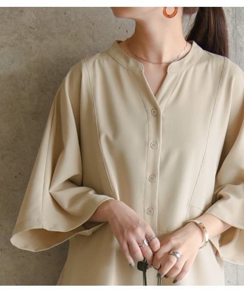 and it_（アンドイット）の「リネンライクスキッパーチュニックシャツ（シャツ/ブラウス・レディース・ベージュ/オフホワイト/ミント・FREE）」の11枚目の写真