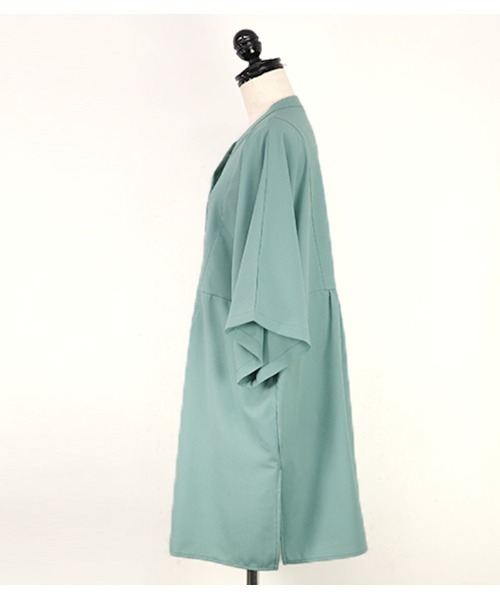 and it_（アンドイット）の「リネンライクスキッパーチュニックシャツ（シャツ/ブラウス・レディース・ベージュ/オフホワイト/ミント・FREE）」の5枚目の写真