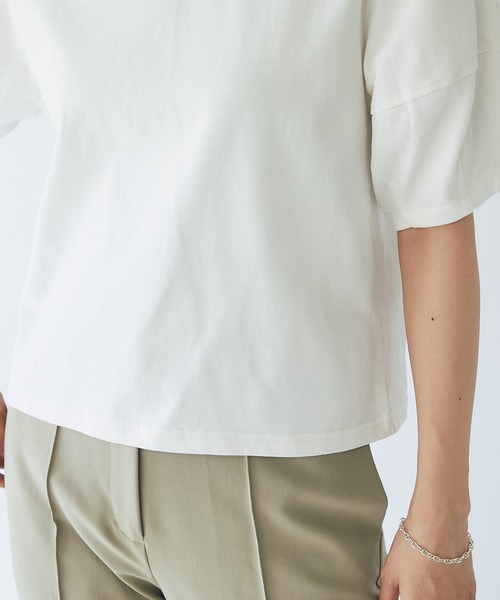 un dix cors（アンディコール）の「印象的な袖デザイン　ボリュームタックスリーブTシャツ（Tシャツ/カットソー・レディース・オフホワイト/チャコールグレー/ブルー・FREE）」の14枚目の写真
