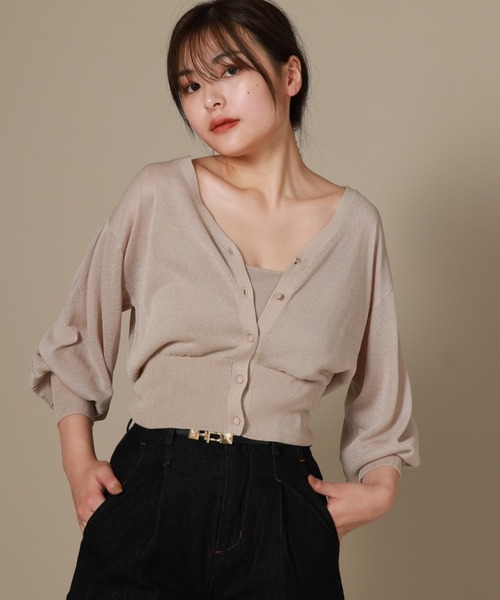 Cheek(チーク)の「シアーカーディガン(カーディガン/ボレロ・レディース・ブラック/ベージュ/サックスブルー・MEDIUM)」の1枚目の写真