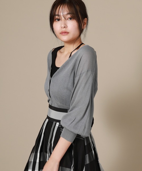 Cheek(チーク)の「シアーカーディガン(カーディガン/ボレロ・レディース・ブラック/ベージュ/サックスブルー・MEDIUM)」の9枚目の写真