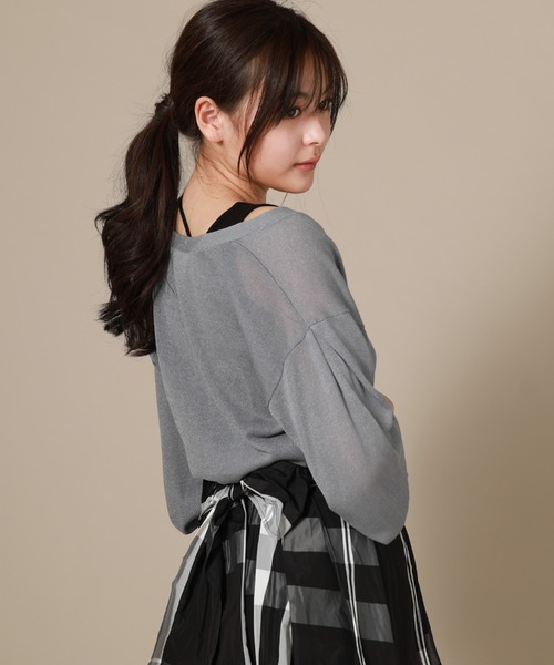 Cheek(チーク)の「シアーカーディガン(カーディガン/ボレロ・レディース・ブラック/ベージュ/サックスブルー・MEDIUM)」の10枚目の写真