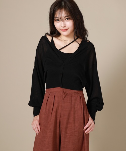 Cheek(チーク)の「シアーカーディガン(カーディガン/ボレロ・レディース・ブラック/ベージュ/サックスブルー・MEDIUM)」の16枚目の写真