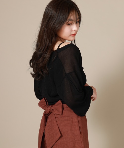 Cheek(チーク)の「シアーカーディガン(カーディガン/ボレロ・レディース・ブラック/ベージュ/サックスブルー・MEDIUM)」の17枚目の写真