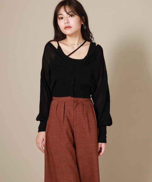 Cheek(チーク)の「シアーカーディガン(カーディガン/ボレロ・レディース・ブラック/ベージュ/サックスブルー・MEDIUM)」の18枚目の写真