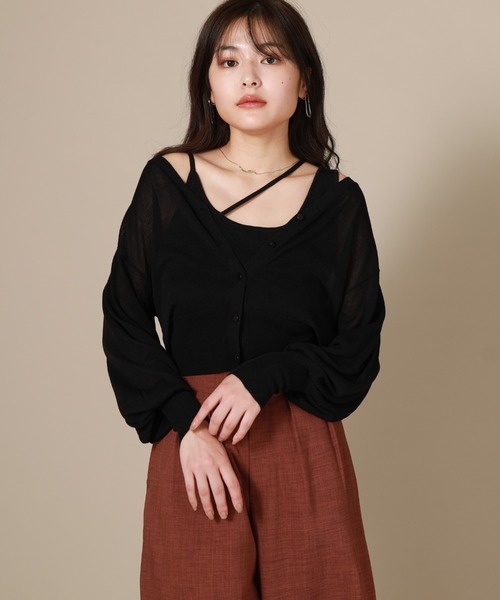 Cheek(チーク)の「シアーカーディガン(カーディガン/ボレロ・レディース・ブラック/ベージュ/サックスブルー・MEDIUM)」の19枚目の写真