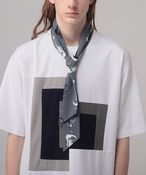 tk.TAKEO KIKUCHI(ティーケータケオキクチ)の「◆KAWASAKI TAKAYA × tk.TAKEO KIKUCHI コラボ総柄スカーフタイ(ユニセックスアイテム)(バンダナ/スカーフ・メンズ・ブラック系3/グレー系3/ライトグリーン系・00)」の16枚目の写真