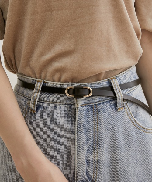 VIS（ビス）の「10mmレザーピンレスベルト（ベルト・レディース・ブラック/キナリ/ブラウン系その他2・FREE）」の2枚目の写真