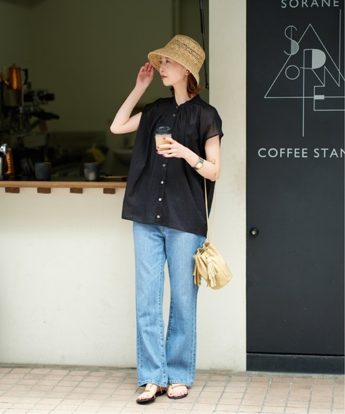 JOURNAL STANDARD（ジャーナルスタンダード）の「《追加4》80ローンタックシャツ（シャツ/ブラウス・レディース・ブラック/ブラック系その他/ブラウン/ブルー系その他・FREE）」の5枚目の写真