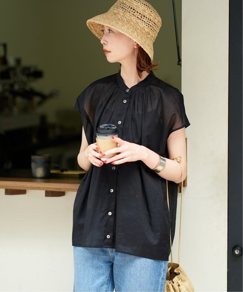 JOURNAL STANDARD（ジャーナルスタンダード）の「《追加4》80ローンタックシャツ（シャツ/ブラウス・レディース・ブラック/ブラック系その他/ブラウン/ブルー系その他・FREE）」の9枚目の写真