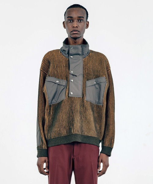 イロコイ TUCK BORDER COMBI KNIT 短丈 未使用タグ付き Iroquois（イロコイ）の「IROQUOIS イロコイ / TUCK BORDER COMBI KNIT