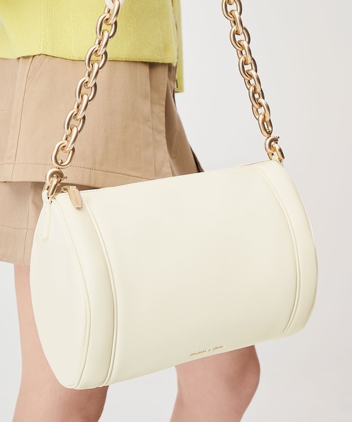 CHARLES & KEITH アクリルチェーン ハンドル ショルダーバッグ CHARLES & KEITH アクリルチェーン ハンドルバッグ （DarkMoss