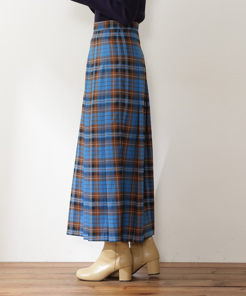 N.（N. Natural Beauty Basic）（エヌエヌナチュラルビューティーベーシック）の「【S Size Line】◆チェックタックスカート（スカート・レディース・ベージュ系その他/ブルー系その他・SMALL/MEDIUM）」の8枚目の写真