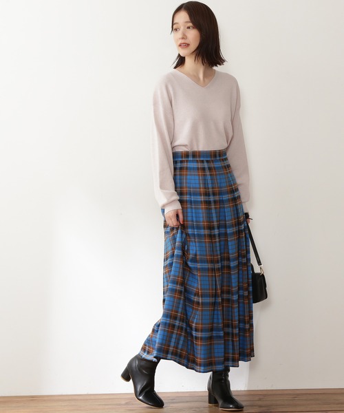 N.（N. Natural Beauty Basic）（エヌエヌナチュラルビューティーベーシック）の「【S Size Line】◆チェックタックスカート（スカート・レディース・ベージュ系その他/ブルー系その他・SMALL/MEDIUM）」の12枚目の写真