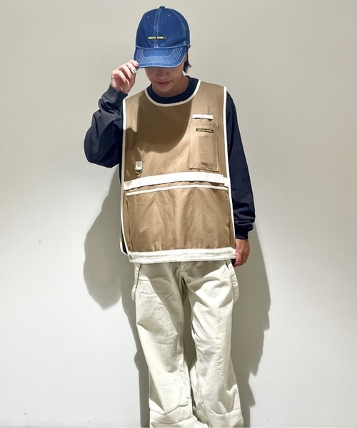 GREEN BOWL（グリーンボウル）の「【日本製】グリーンボウル 【GREEN BOWL】Canvas Apron Vest（ベスト・メンズ・ネイビー/カーキ/ベージュ・FREE）」の2枚目の写真