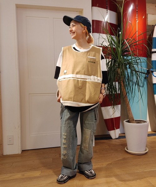 GREEN BOWL（グリーンボウル）の「【日本製】グリーンボウル 【GREEN BOWL】Canvas Apron Vest（ベスト・メンズ・ネイビー/カーキ/ベージュ・FREE）」の10枚目の写真