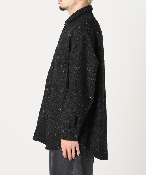 EDIFICE LA BOUCLE（エディフィスラブークル）の「【LA BOUCLE / ラブークル】アーミーオーバーシャツ ネップウール（ブルゾン・メンズ・ブラック系その他・1/2）」の16枚目の写真