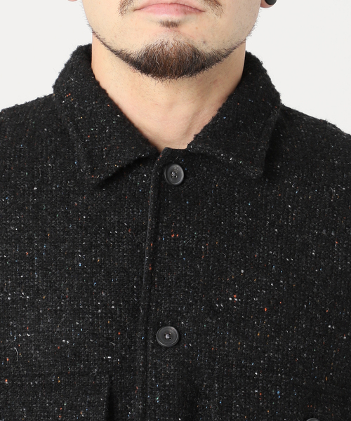 EDIFICE LA BOUCLE（エディフィスラブークル）の「【LA BOUCLE / ラブークル】アーミーオーバーシャツ ネップウール（ブルゾン・メンズ・ブラック系その他・1/2）」の19枚目の写真