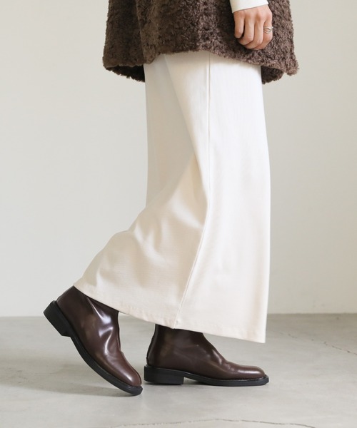 select MOCA（セレクトモカ）の「スクエアトゥフラットショートブーツ（ブーツ・レディース・ブラック/ブラウン・SMALL/MEDIUM/LARGE）」の7枚目の写真