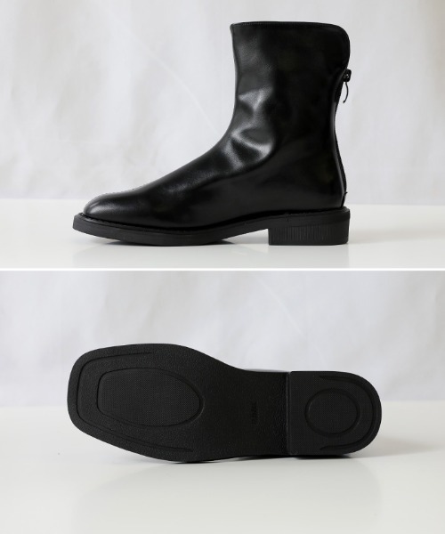 select MOCA（セレクトモカ）の「スクエアトゥフラットショートブーツ（ブーツ・レディース・ブラック/ブラウン・SMALL/MEDIUM/LARGE）」の15枚目の写真