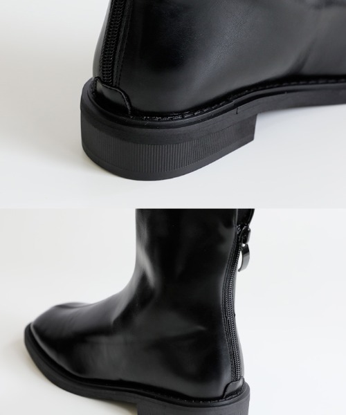 select MOCA（セレクトモカ）の「スクエアトゥフラットショートブーツ（ブーツ・レディース・ブラック/ブラウン・SMALL/MEDIUM/LARGE）」の17枚目の写真