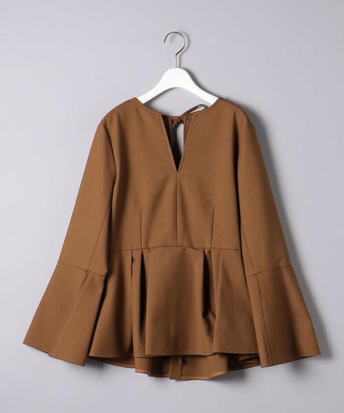 AEWEN MATOPH TW バックリボンフレアキーネックブラウス　ブラウン AEWEN MATOPH（イウエン マトフ）の「＜AEWEN MATOPH＞TW バック