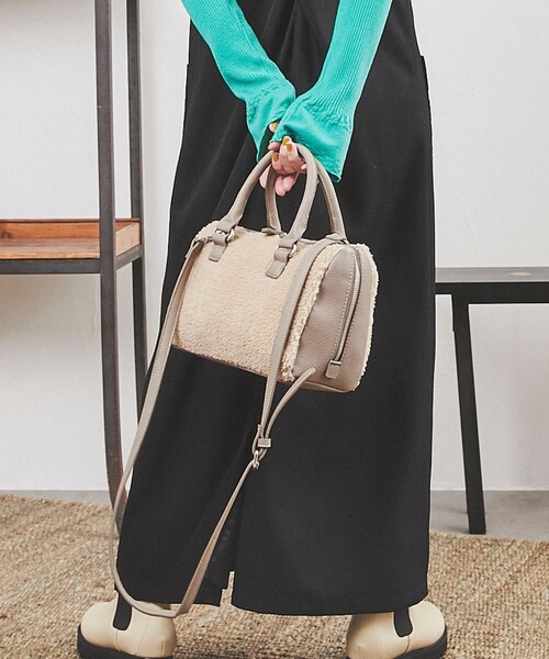 coen(コーエン)の「2WAYボアボストンバッグ(ボストンバッグ・レディース・モカ/ベージュ・FREE)」の10枚目の写真