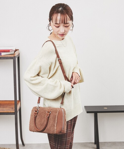 coen(コーエン)の「2WAYボアボストンバッグ(ボストンバッグ・レディース・モカ/ベージュ・FREE)」の13枚目の写真