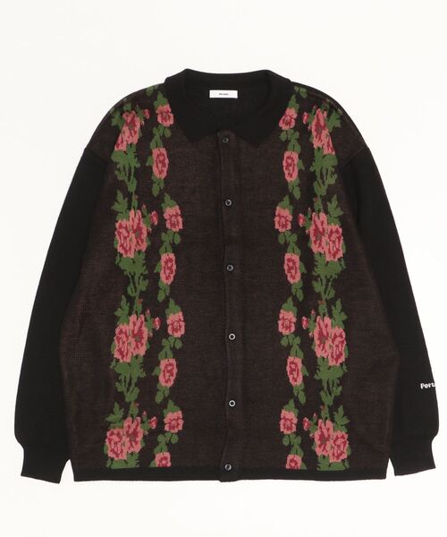 Perushu(ペルーシュ)の「レトロアソート柄ニットシャツカーデ(カーディガン/ボレロ・メンズ・ダークグリーン/ブラウン/ブラック・MEDIUM/LARGE)」の2枚目の写真