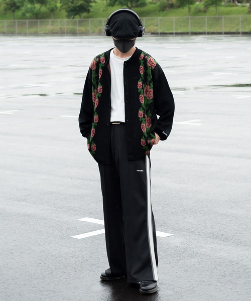 Perushu(ペルーシュ)の「レトロアソート柄ニットシャツカーデ(カーディガン/ボレロ・メンズ・ダークグリーン/ブラウン/ブラック・MEDIUM/LARGE)」の4枚目の写真