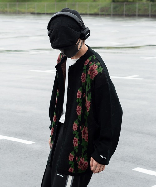 Perushu(ペルーシュ)の「レトロアソート柄ニットシャツカーデ(カーディガン/ボレロ・メンズ・ダークグリーン/ブラウン/ブラック・MEDIUM/LARGE)」の17枚目の写真