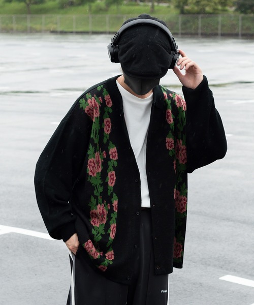 Perushu(ペルーシュ)の「レトロアソート柄ニットシャツカーデ(カーディガン/ボレロ・メンズ・ダークグリーン/ブラウン/ブラック・MEDIUM/LARGE)」の14枚目の写真