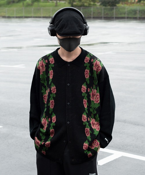 Perushu(ペルーシュ)の「レトロアソート柄ニットシャツカーデ(カーディガン/ボレロ・メンズ・ダークグリーン/ブラウン/ブラック・MEDIUM/LARGE)」の15枚目の写真