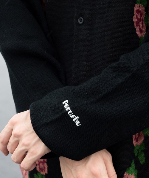 Perushu(ペルーシュ)の「レトロアソート柄ニットシャツカーデ(カーディガン/ボレロ・メンズ・ダークグリーン/ブラウン/ブラック・MEDIUM/LARGE)」の20枚目の写真