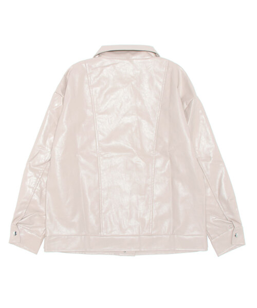 ANAP（アナップ）の「OVERSIONタグデザインフェイクレザーライダース