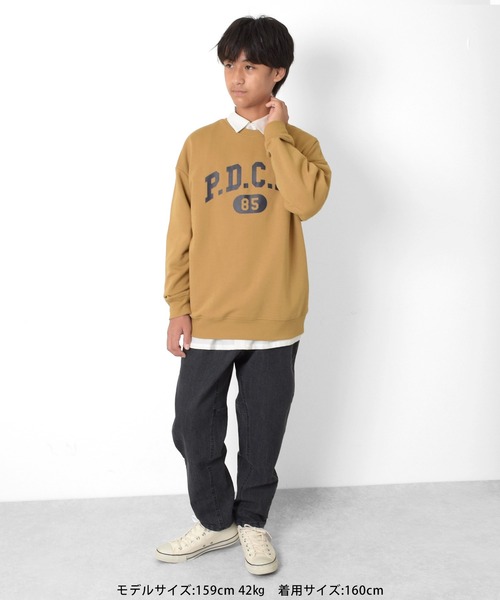 GLAZOS（グラソス）の「カレッジプリントトレーナー（スウェット・キッズ・ブラック/ライトベージュ/カーキ/グレー・170cm/150cm/160cm/140cm）」の13枚目の写真