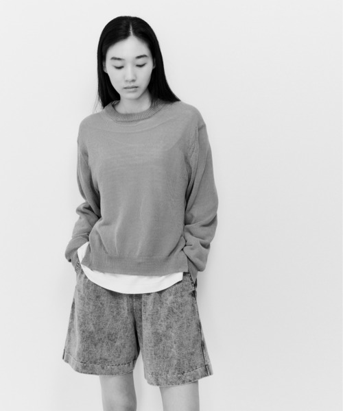 UNFIL(アンフィル)の「unfil アンフィル / organic cotton coiled-yarn sweater オーガニックコットン コイルドヤーン ニットセーター / WHSP-UU008(ニット/セーター・レディース・ブラック・1/4/5)」の8枚目の写真