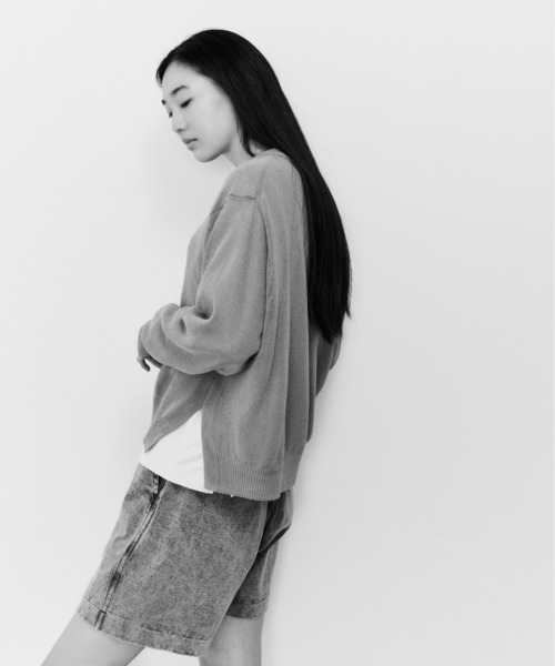 UNFIL(アンフィル)の「unfil アンフィル / organic cotton coiled-yarn sweater オーガニックコットン コイルドヤーン ニットセーター / WHSP-UU008(ニット/セーター・レディース・ブラック・1/4/5)」の9枚目の写真