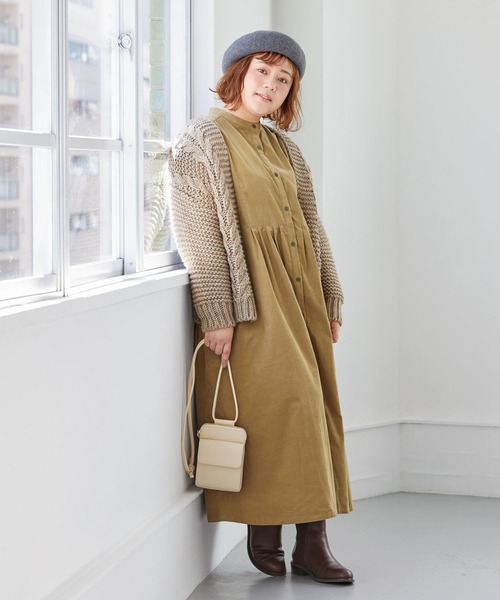 studio CLIP（スタディオクリップ）の「フロントタックコールシャツワンピース[プチ・プラスサイズあり]（ワンピース・レディース・スモーク/ピンク/ベージュ/ライトグレー・PF/TF/FREE）」の10枚目の写真