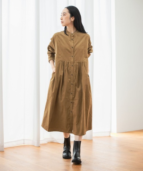 studio CLIP（スタディオクリップ）の「フロントタックコールシャツワンピース[プチ・プラスサイズあり]（ワンピース・レディース・スモーク/ピンク/ベージュ/ライトグレー・PF/TF/FREE）」の6枚目の写真