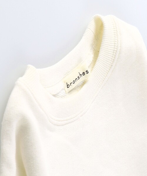 BRANSHES（ブランシェス）の「【重ね着風】フェイクレイヤードトレーナー（スウェット・キッズ・チャコールグレー/アイボリー・130/150/90/110/100/140/120）」の8枚目の写真