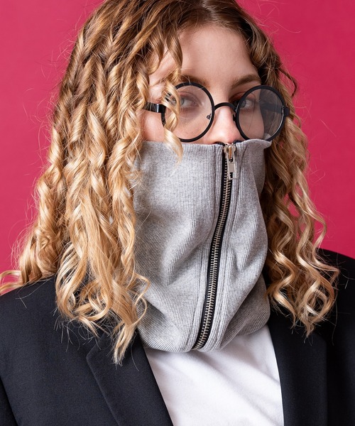 ankoROCK（アンコロック）の「ankoROCKリブボリュームネックウォーマー（ネックウォーマー/スヌード・メンズ・ブラック/ホワイト/ベージュ/ネイビー/ブラウン/グレー/チャコール/レッド/イエロー/オレンジ/ブルー/グリーン/ワインレッド・ONE SIZE/ONESIZE）」の3枚目の写真