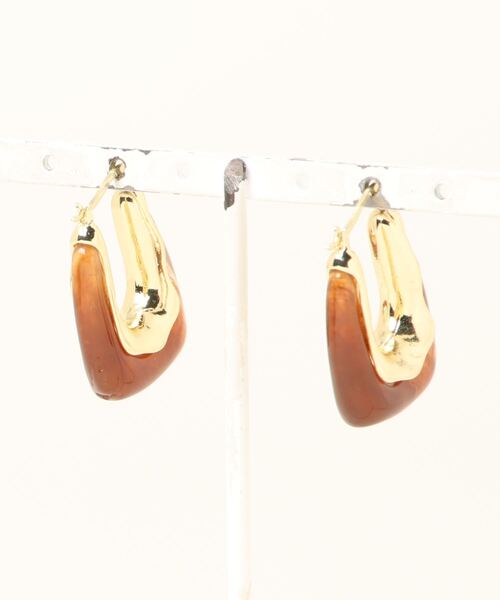 VitaFelice（ヴィータフェリーチェ）の「マーブルフープピアス（ピアス（両耳用）・レディース・グリーン/ベージュ/ブラウン/クリア/グレー・FREE）」の20枚目の写真