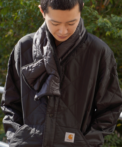 SUBLIME（サブライム）の「【SUBLiME / サブライム】QUILT BOA R/MUFFLAR（マフラー・メンズ・ブラック/カーキ・FREE）」の5枚目の写真