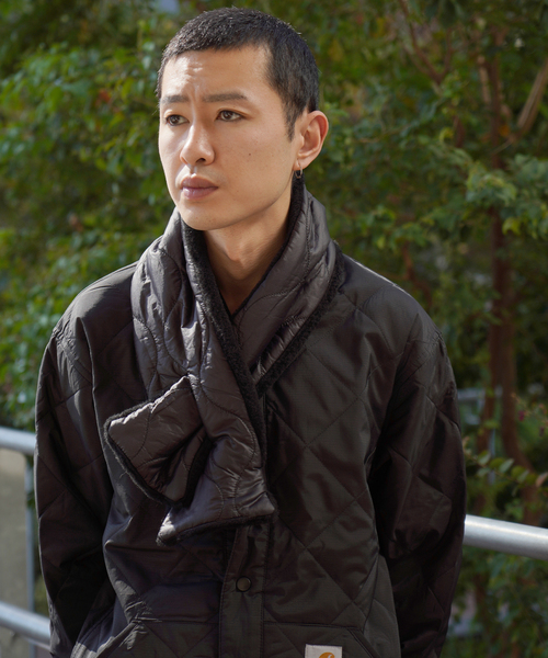 SUBLIME（サブライム）の「【SUBLiME / サブライム】QUILT BOA R/MUFFLAR（マフラー・メンズ・ブラック/カーキ・FREE）」の6枚目の写真