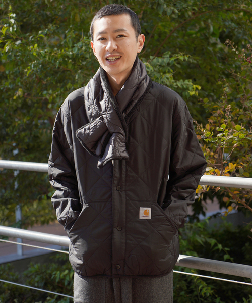 SUBLIME（サブライム）の「【SUBLiME / サブライム】QUILT BOA R/MUFFLAR（マフラー・メンズ・ブラック/カーキ・FREE）」の7枚目の写真