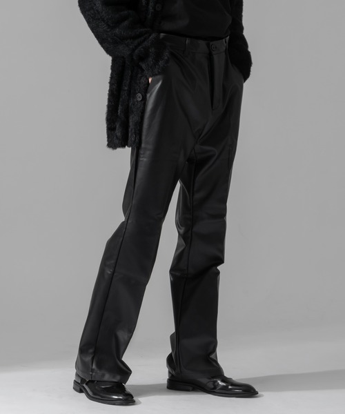 Adoon plain(アドーンプレーン)の「【Adoon plain】フェイクレザーフレアパンツ(その他パンツ・メンズ・ブラック・SMALL/MEDIUM/LARGE)」の12枚目の写真