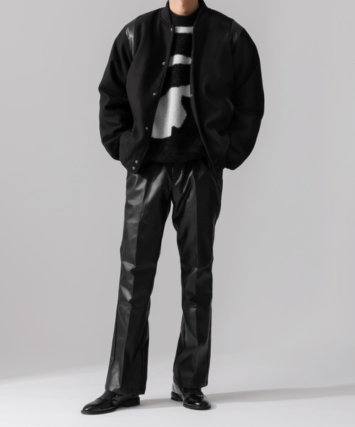 Adoon plain(アドーンプレーン)の「【Adoon plain】フェイクレザーフレアパンツ(その他パンツ・メンズ・ブラック・SMALL/MEDIUM/LARGE)」の4枚目の写真